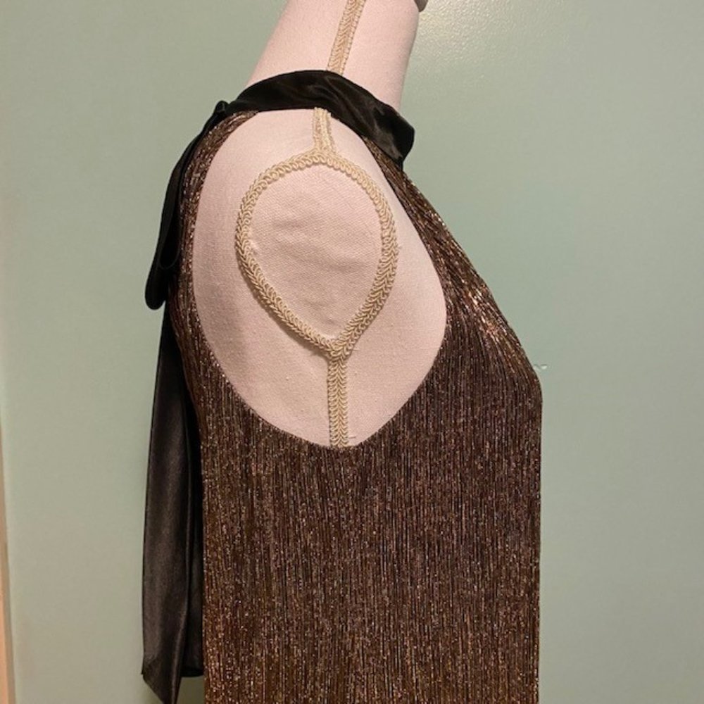 Laundry by Shelli Segal Gold Silver‎ Shift Dress, Size 6, NWT, FLAWLESS - Picture 3 of 16